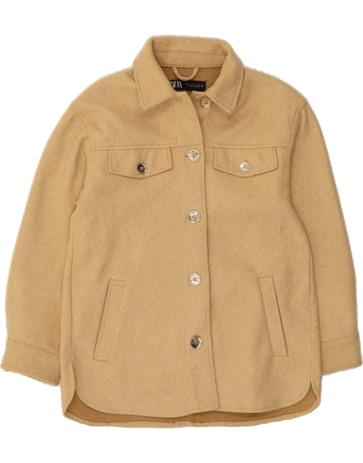 ZARA Womens Utility Jacket UK 10 Small Beige Polyester Vintage Zara and Second-Hand Zara from Messina Hembry 