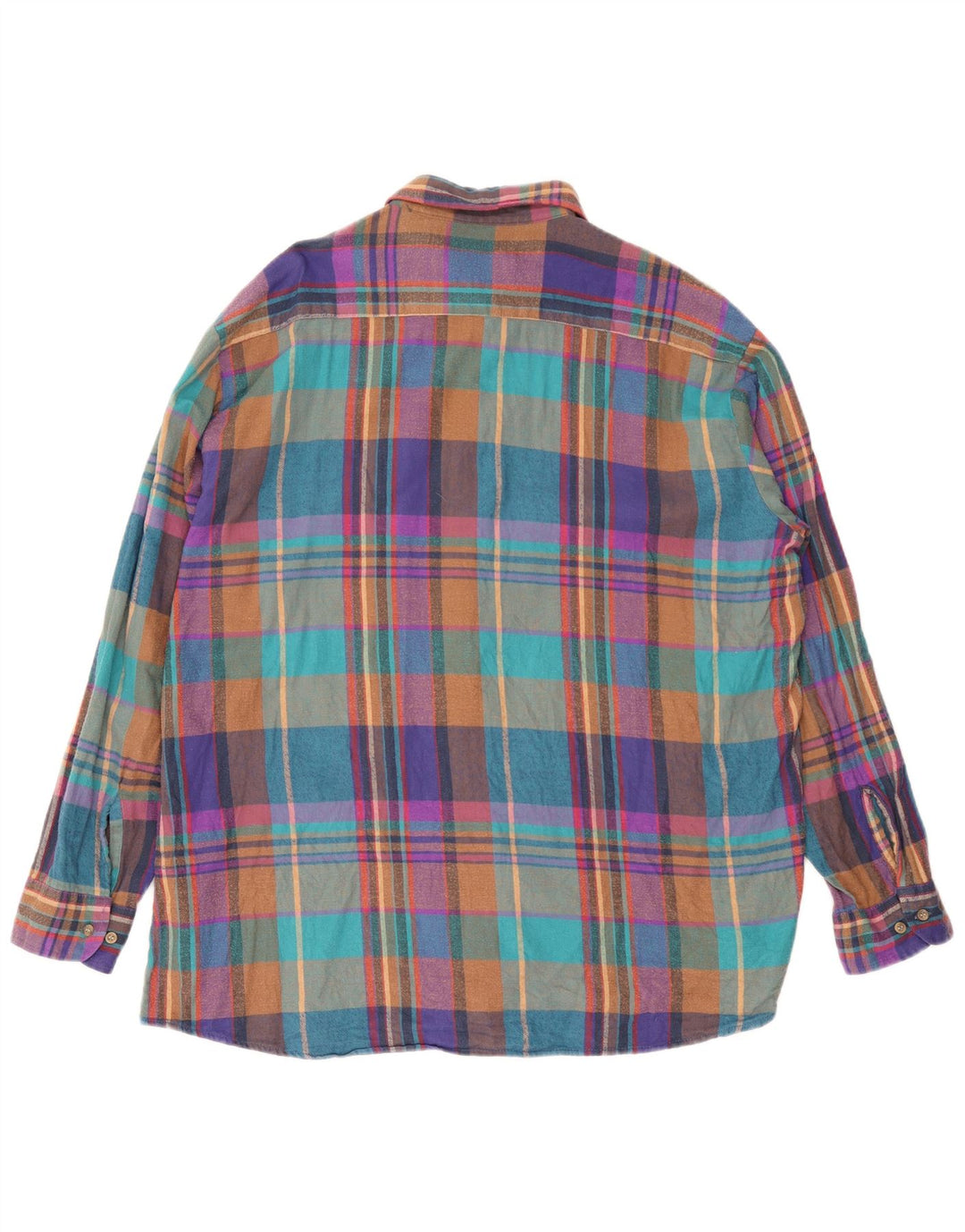 London Fog Herre Ternet Flanellskjorte XL Flerfarvet Plaid Bomuld