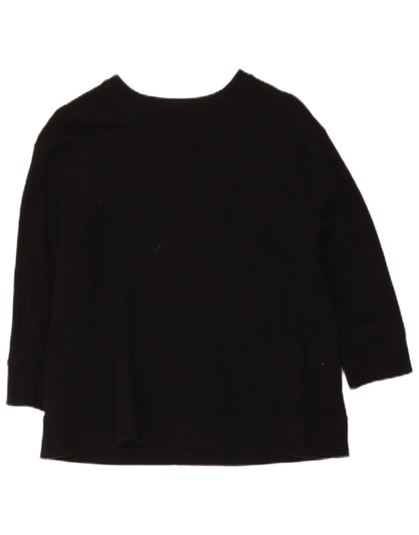 Zara Sweatshirt med 3/4 ærmer til kvinder UK 14 Medium Sort bomuld