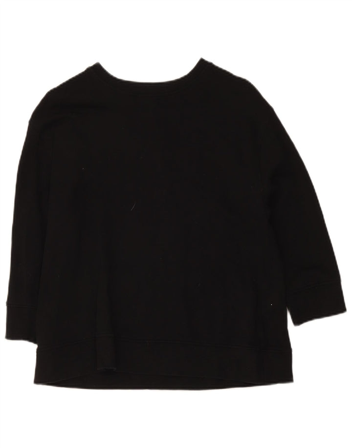 Zara Sweatshirt med 3/4 ærmer til kvinder UK 14 Medium Sort bomuld