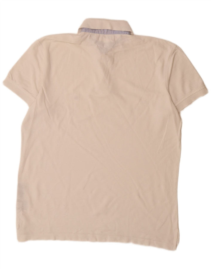 Tommy Hilfiger Mens Polo Shirt Medium White Cotton