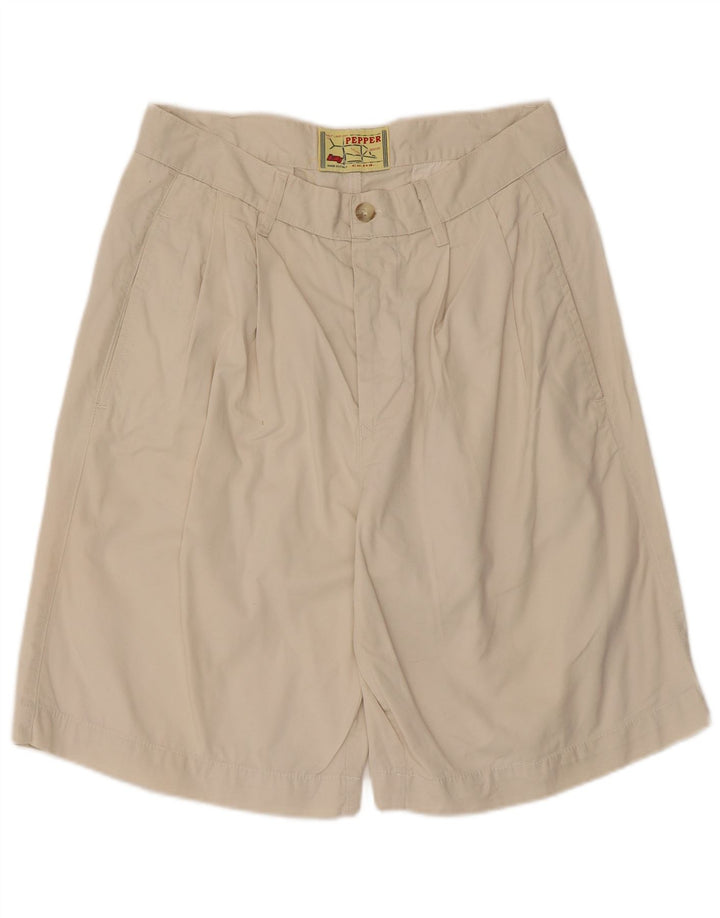Vintage Herre Pegged Chino Shorts IT 48 Medium W30 Beige Bomuld