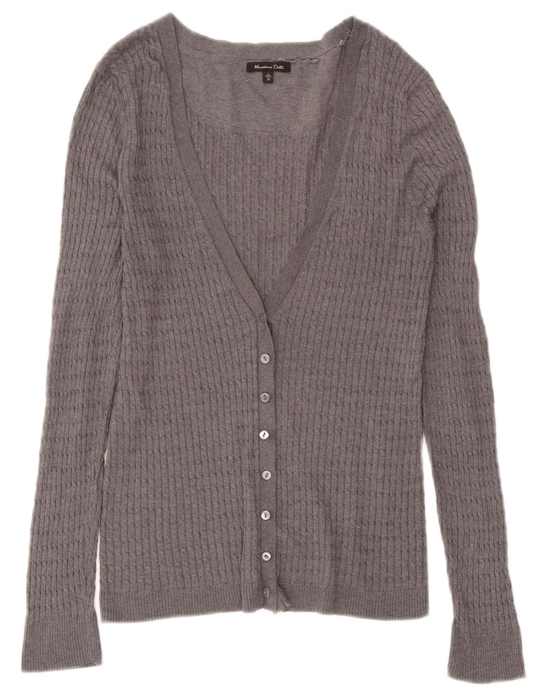 Massimo Dutti Dame Cardigan Sweater UK 14 Large Grå