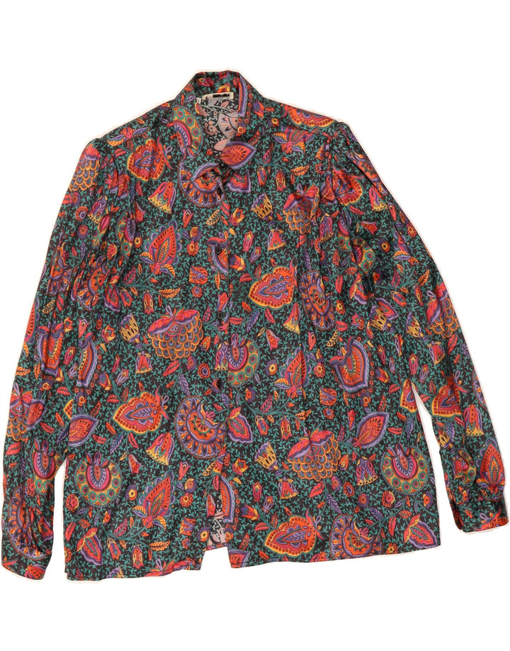 MARRONETTO Womens Oversized Shirt Blouse IT 44 Medium Multicoloured Floral Vintage Marronetto and Second-Hand Marronetto from Messina Hembry 