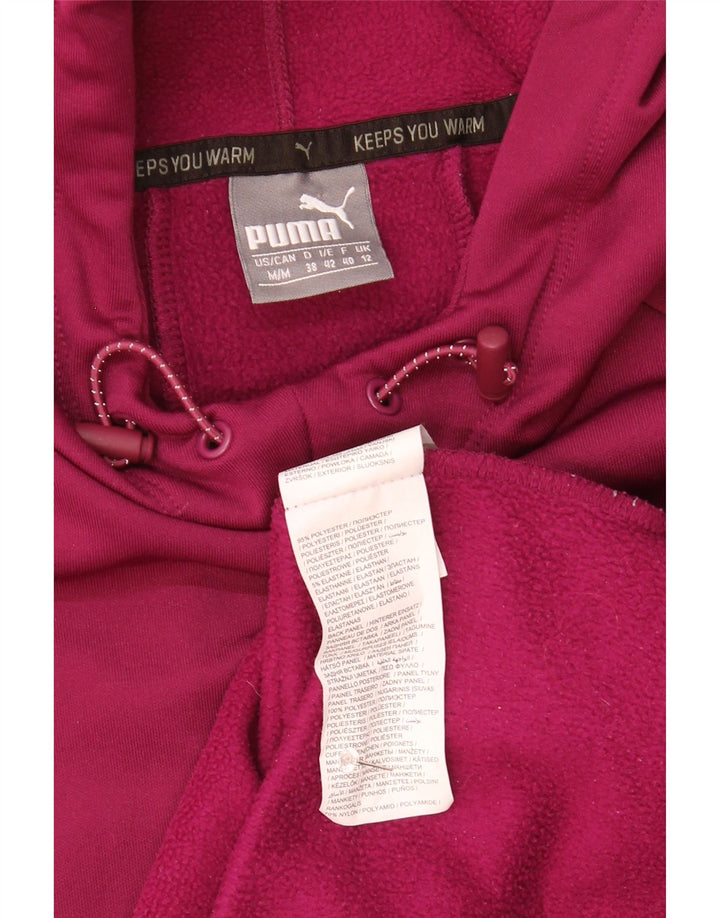 Puma Graphic Hoodie Jumper UK 12 Medium Lilla Polyester