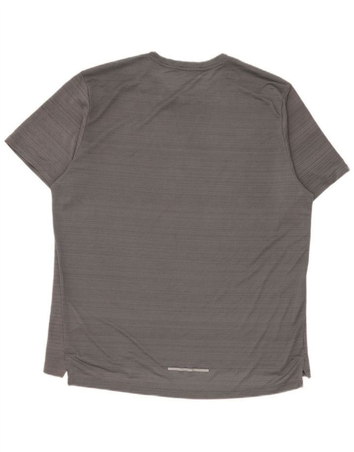 Nike Herre Dri Fit T-shirt Top Stor grå nålestribet polyester