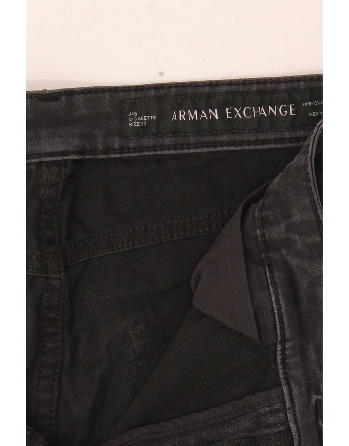 Armani Exchange Dame J45 Slim Jeans W30 L28 Sort Bomuld