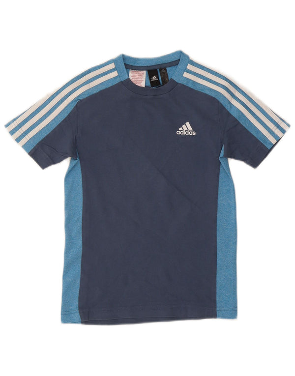 Adidas Regular Graphic T-Shirt Top 9-10 år Blå Colourblock Bomuld