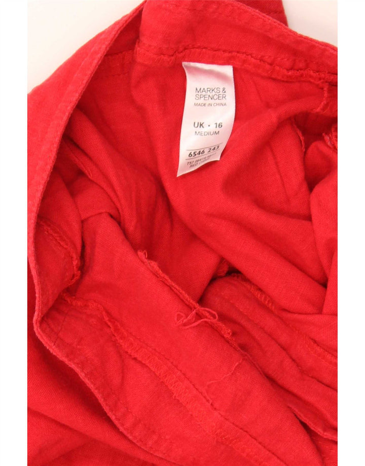 Marks & Spencer Bermuda Shorts til kvinder UK 16 Large W34 Red Linen