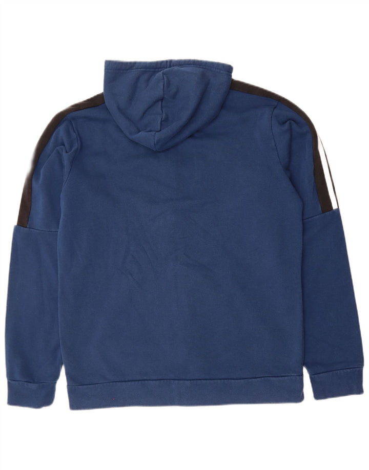 ADIDAS Mens Zip Hoodie Sweater Medium Blue Cotton
