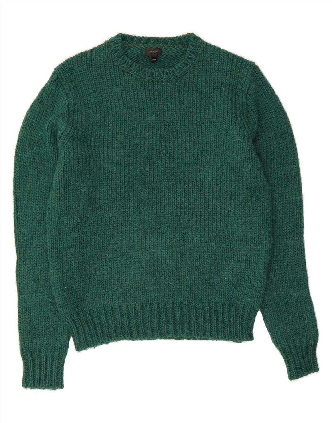 J. CREW Herre sweater med rund hals, mellemgrøn uld