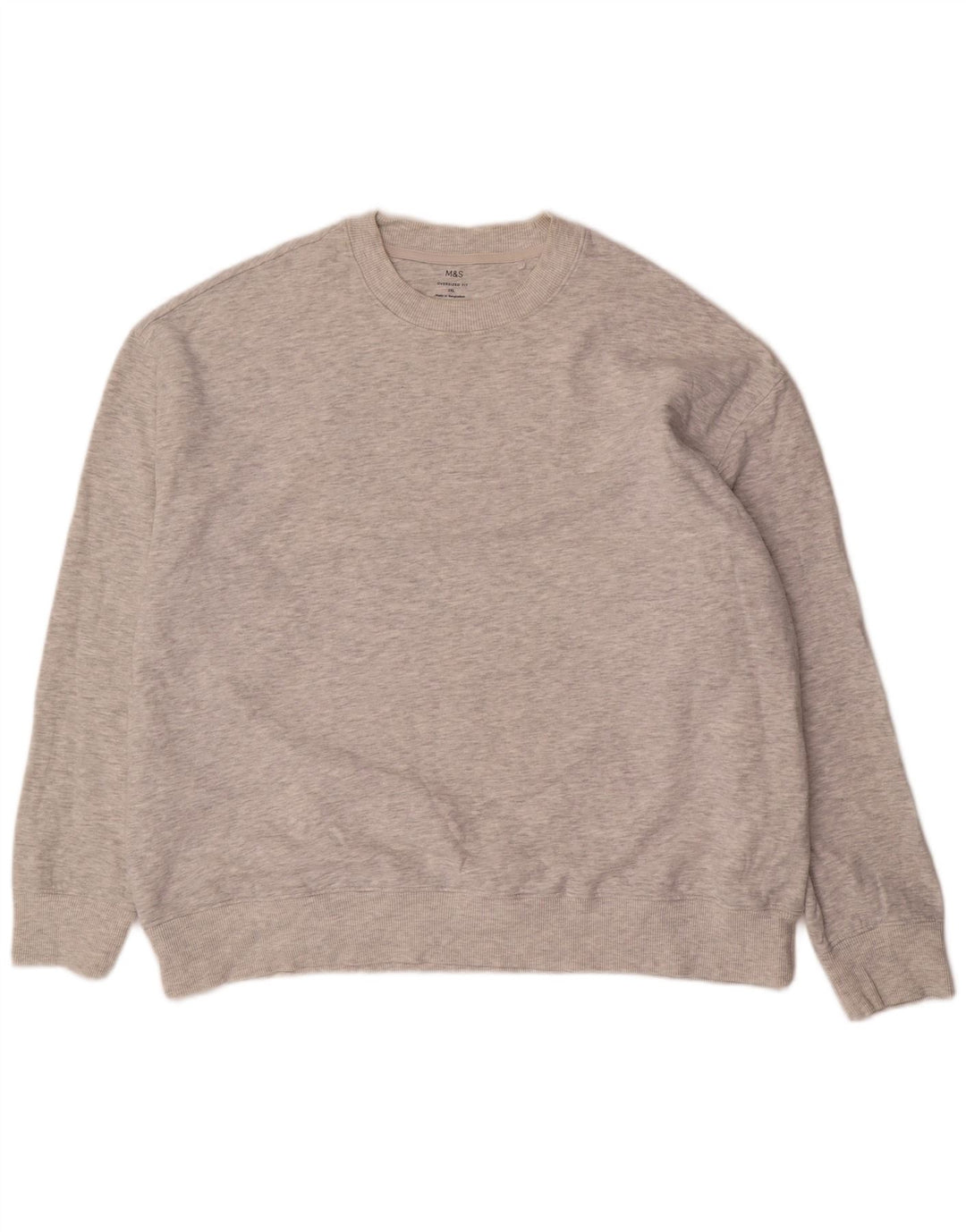 Marks & Spencer Herre Oversized Sweatshirt Jumper 2XL Grå Flecked Bomuld