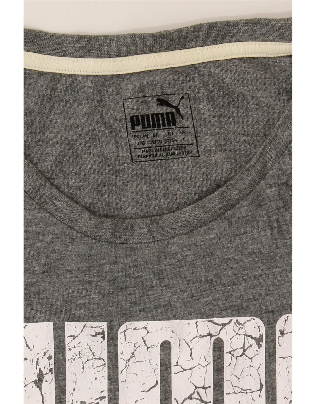 PUMA Mens Graphic T-Shirt Top Large Grey Cotton Vintage Puma and Second-Hand Puma from Messina Hembry 