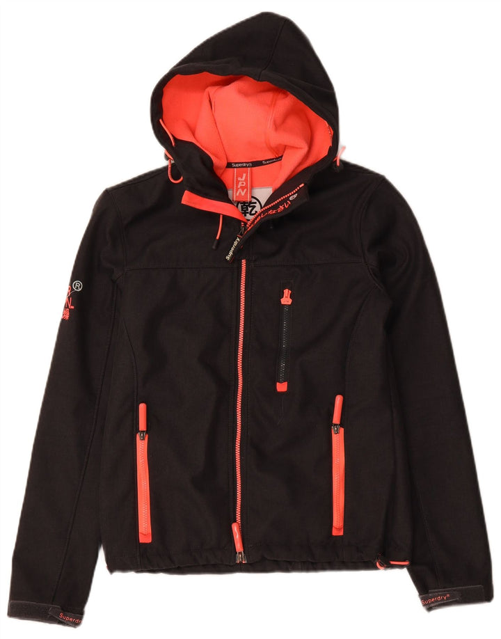 SUPERDRY Womens Windtrekker Hooded Windbreaker Jacket UK 10 Small Grey