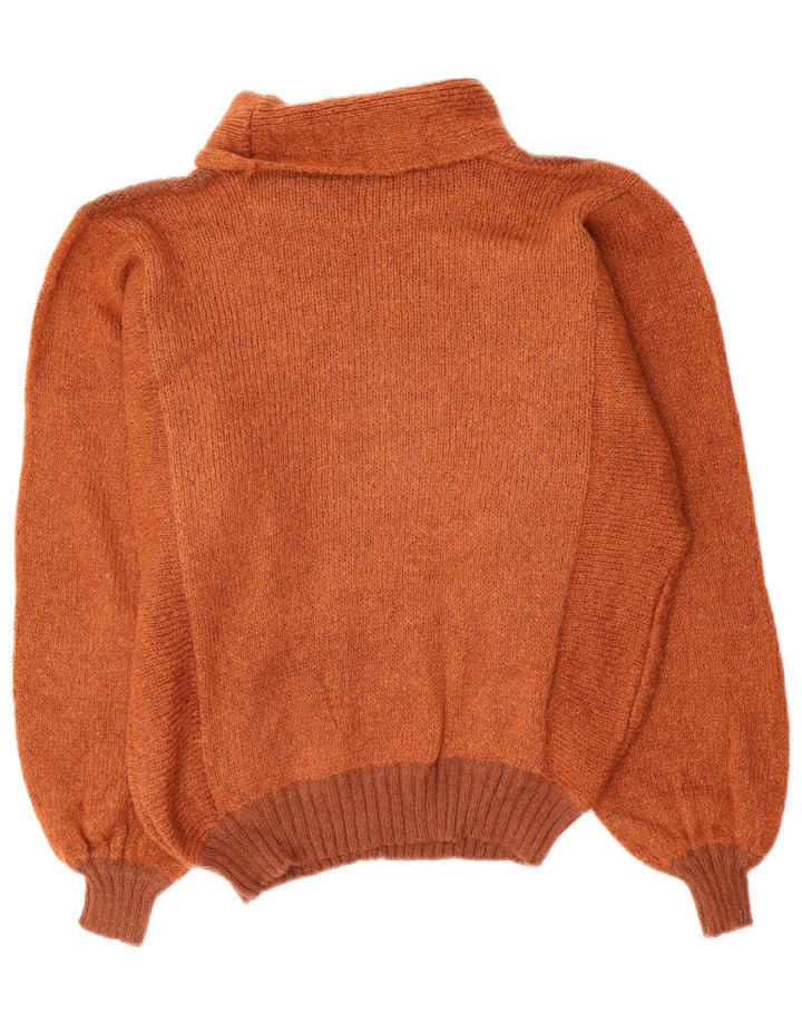 Vintage Dame rullehals sweater IT 46 Stor brun farveblok