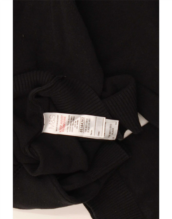Marks & Spencer Boys V-hals sweater 13-14 år sort bomuld