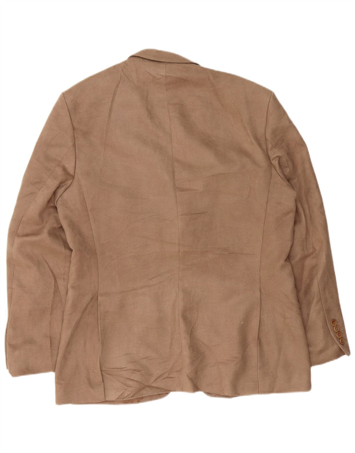 Zara Herre 2-knaps blazerjakke EU 54 XL Beige Polyester
