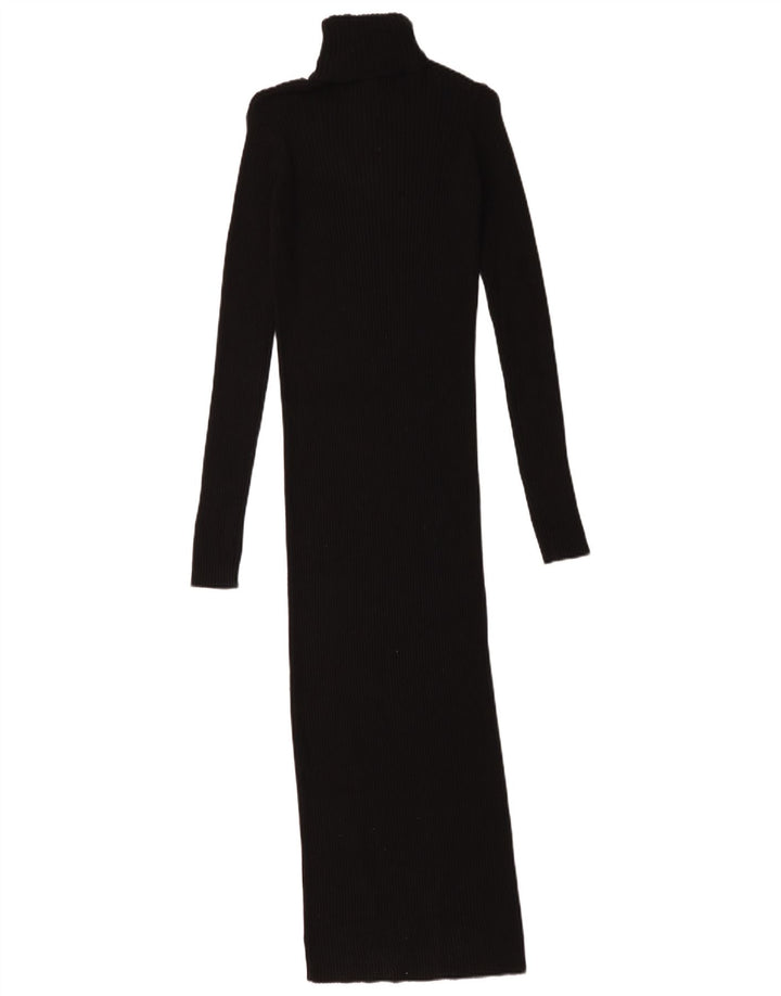 Zara Dame Maxi Jumper Kjole UK 8 Lille Sort