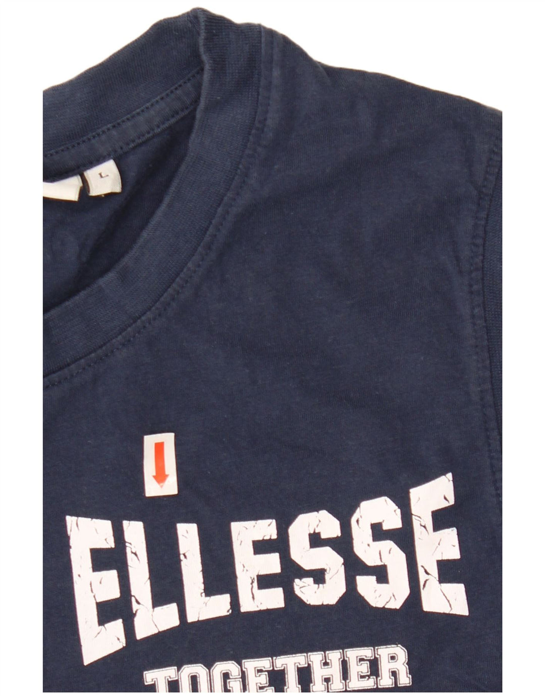 ELLESSE Kvinder Grafisk Vest Top UK 16 Large Navy Blue Bomuld
