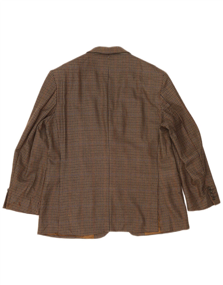 MARKS & SPENCER Herre 2-knaps blazerjakke UK 42 Large Khaki Houndstooth