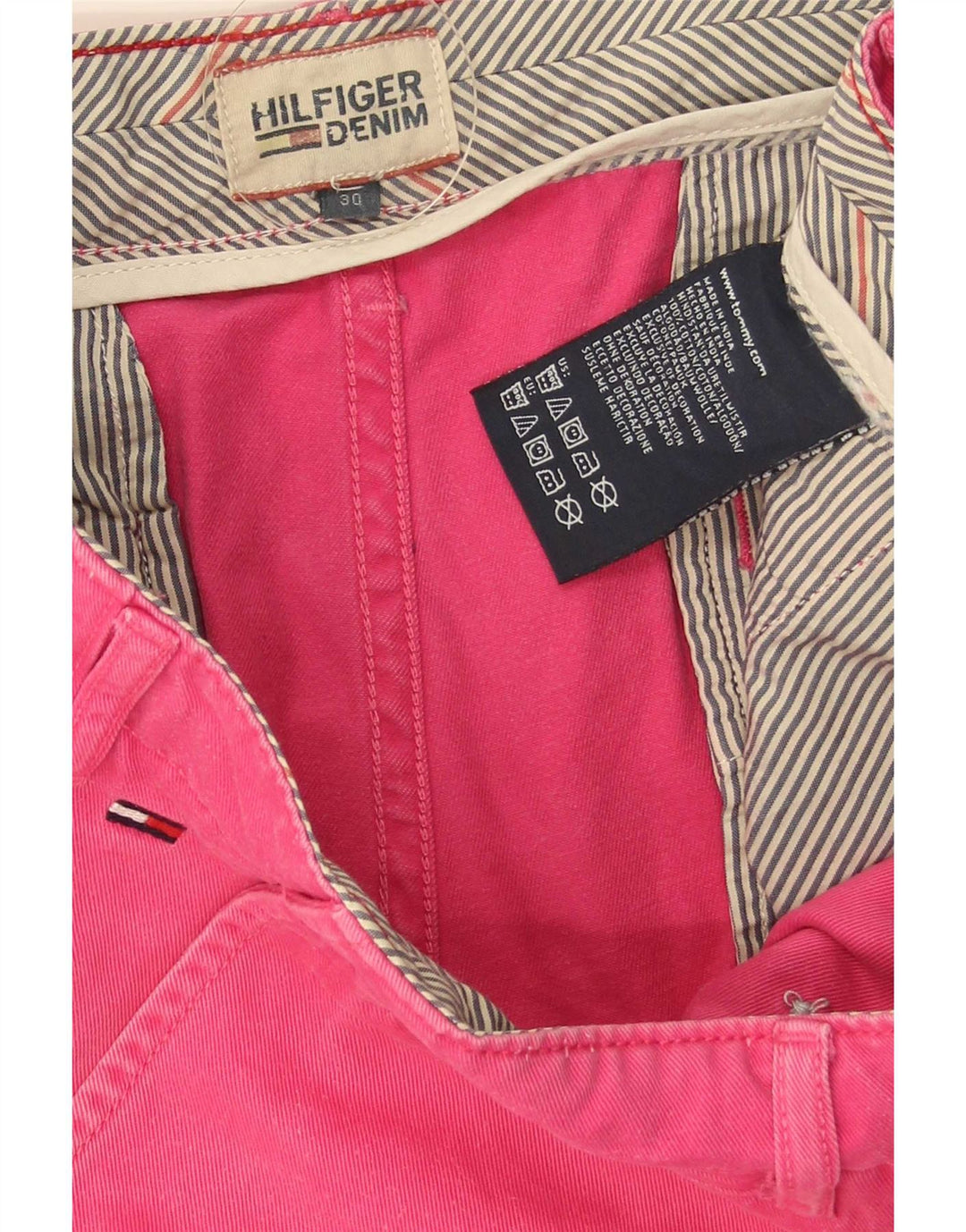 Tommy Hilfiger Herre Chino Shorts W30 Medium Pink Bomuld