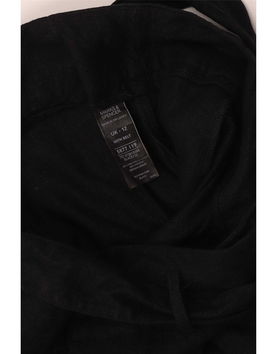 Marks & Spencer Kvinder Casual Shorts UK 12 Medium W32 Black Linen