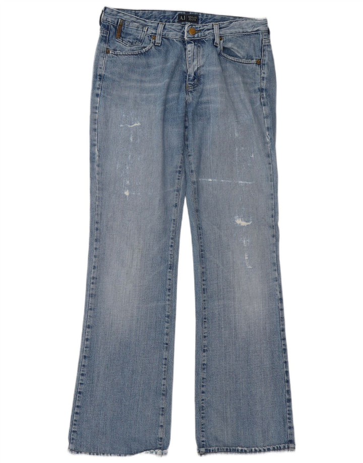 Armani Dame Distressed Bootcut Jeans W29 L32 Blå Bomuld