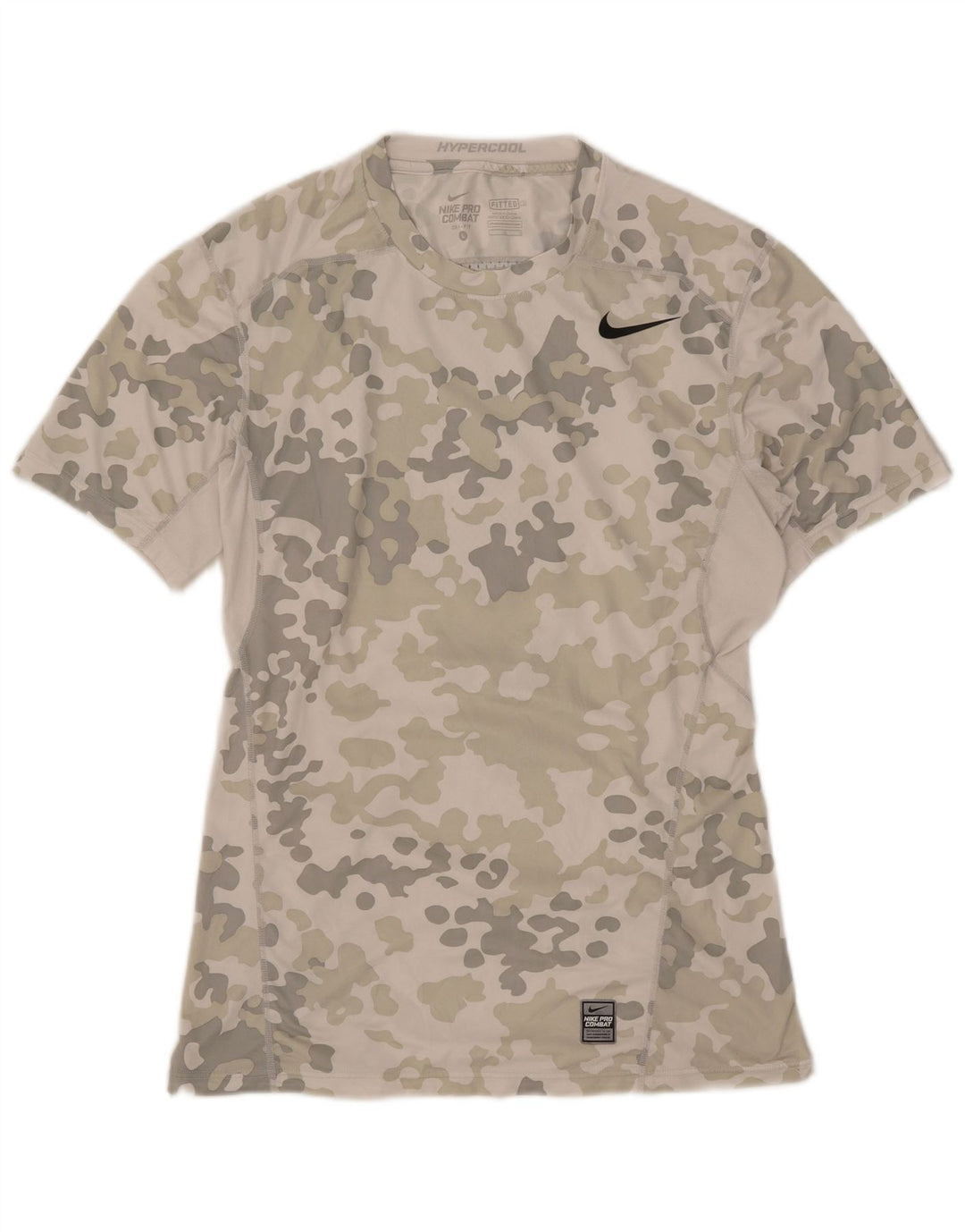 Nike Herre Dri Fit Grafisk T-Shirt Top Stor Grå Camouflage Polyester