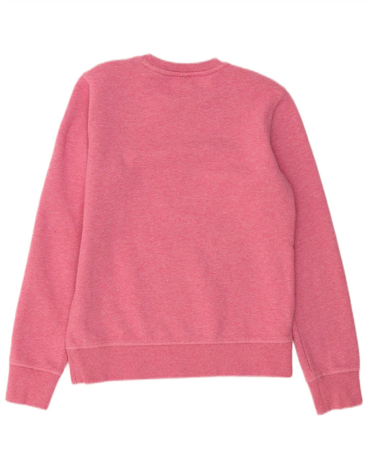 Superdry Dame Sweatshirt Jumper UK 8 Small Pink Bomuld