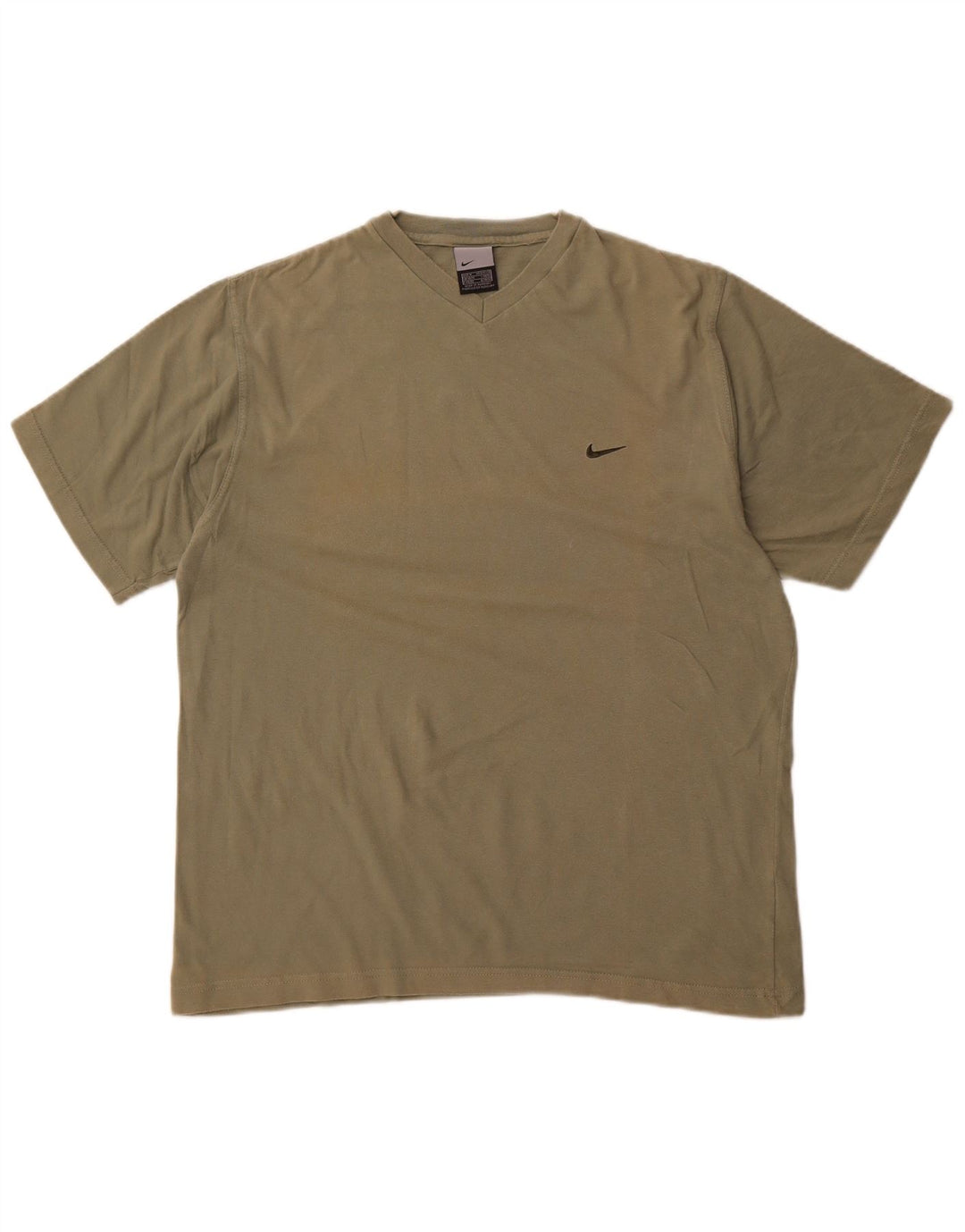 NIKE T-shirt top til mænd UK 39/41 Medium Khaki Bomuld