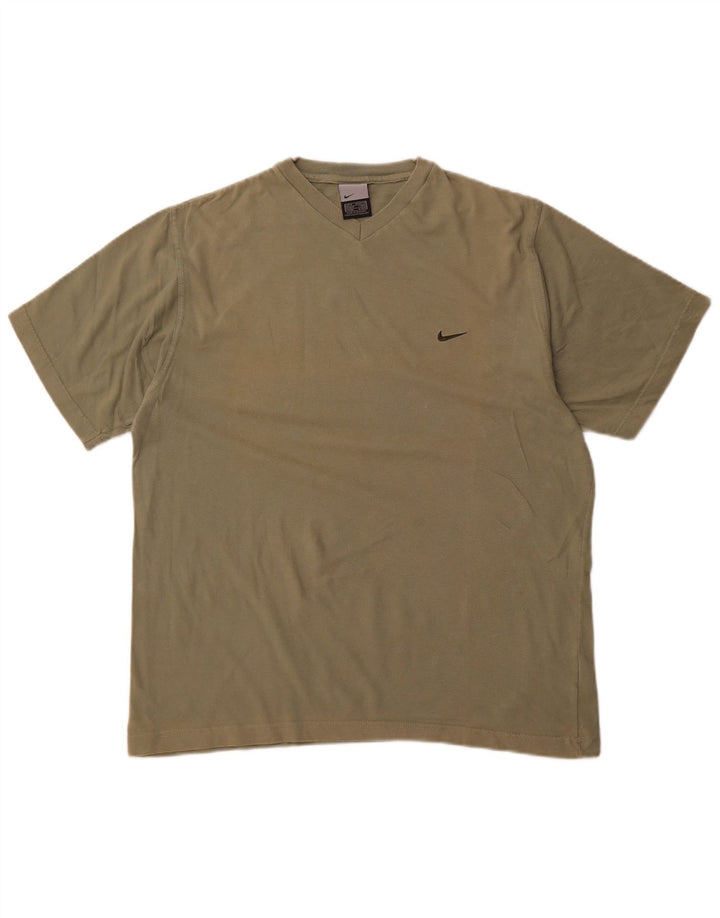 NIKE T-shirt top til mænd UK 39/41 Medium Khaki Bomuld