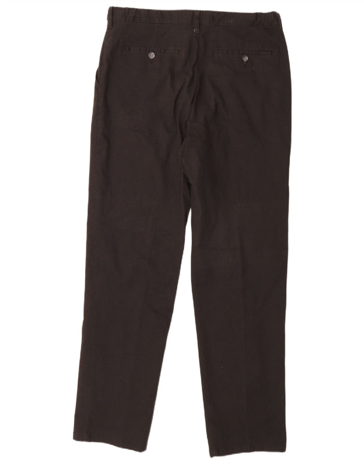 MARKS & SPENCER Herre Regular Fit Chinobukser W36 L33 Sort bomuld