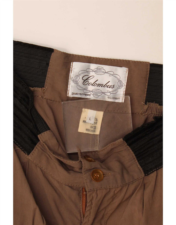 Colombus Dame Pegged Harem Bukser Large W32 L31 Brun Colourblock