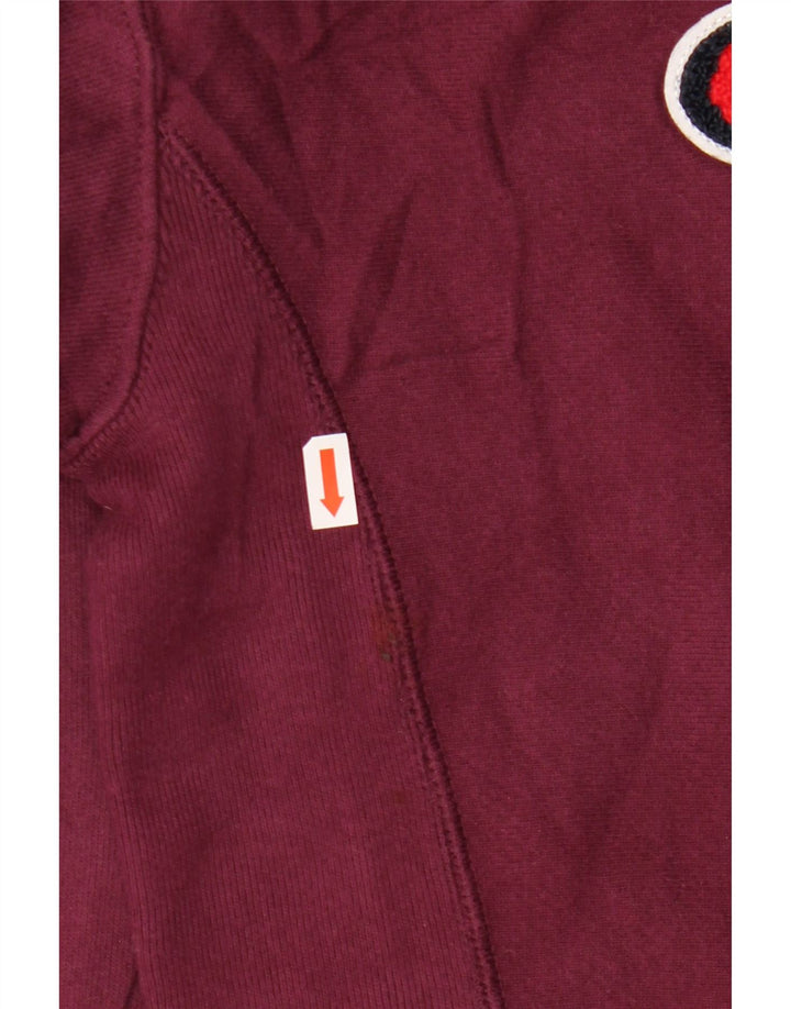 CHAMPION Dame Grafisk Oversized Sweatshirt Jumper UK 10 Small Burgundy