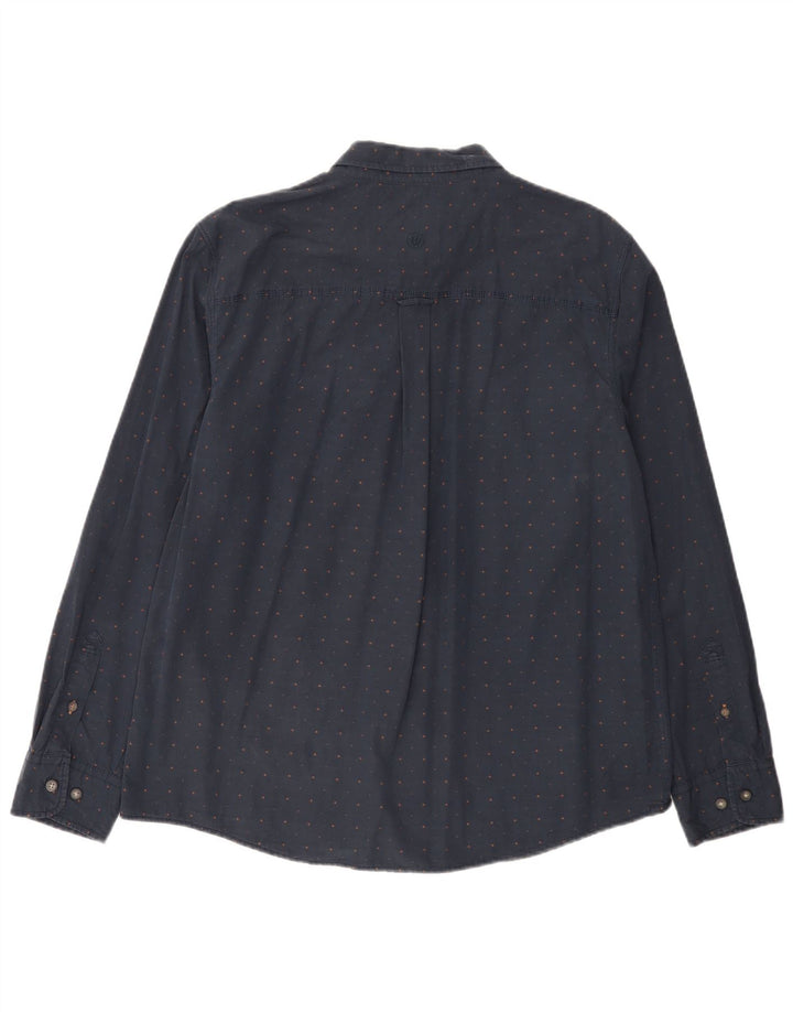 Fat Face Herre Regular Fit skjorte XL Navyblå plettet bomuld