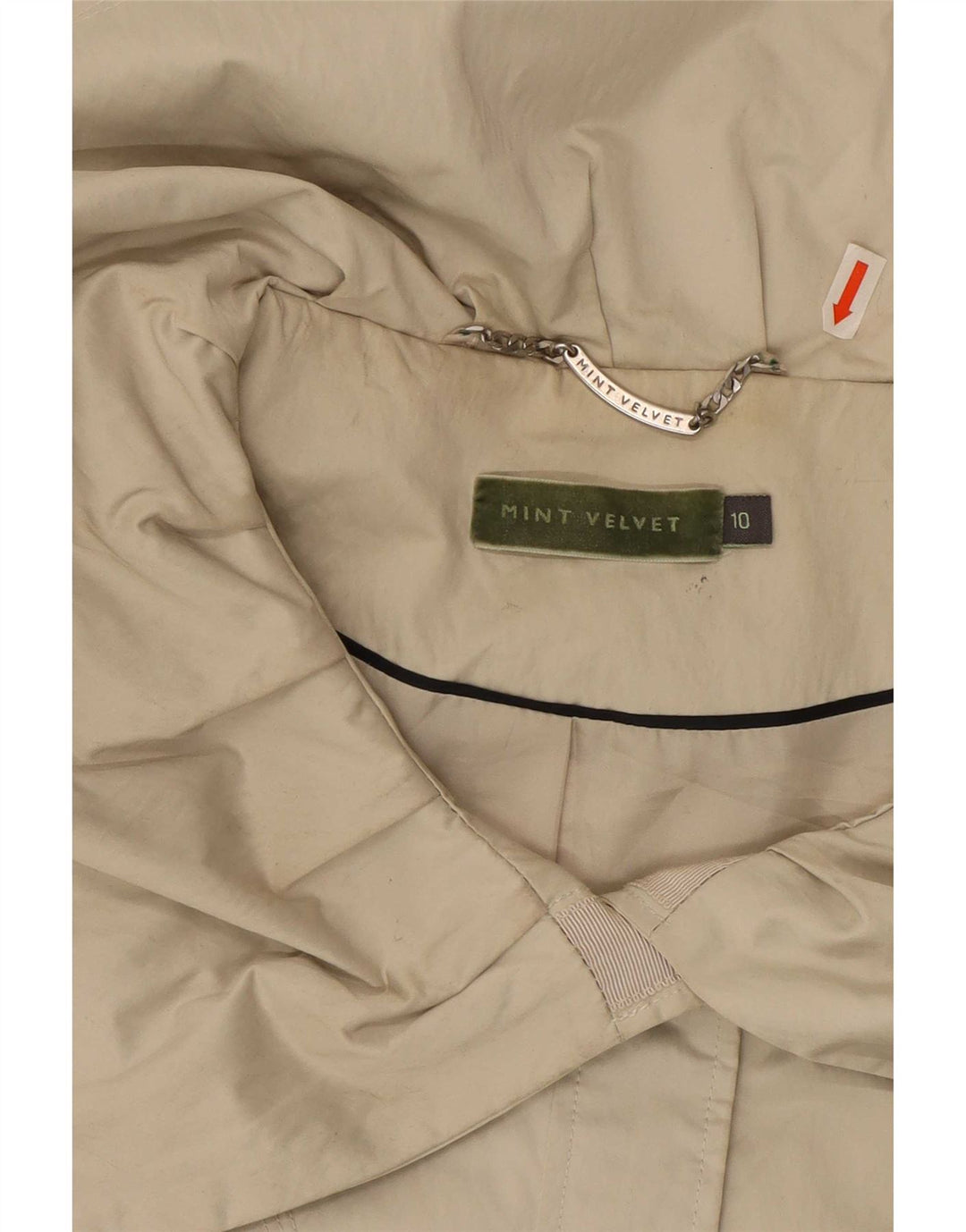 MINT VELVET Dame Oversized Parka Jacket UK 10 Small Beige Polyester