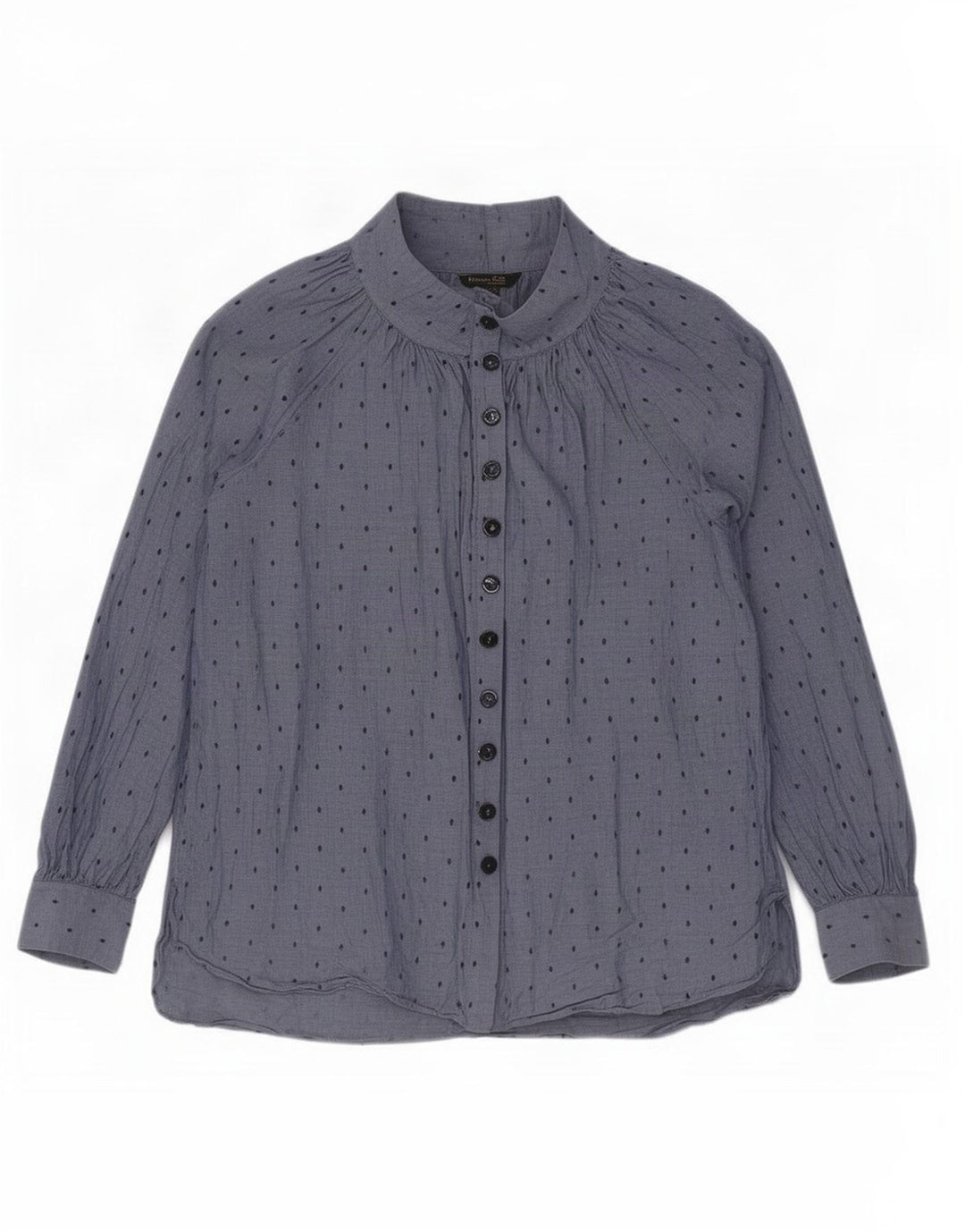 Massimo Dutti Dame Skjorte Bluse EU 40 Mellemblå Geometrisk Bomuld