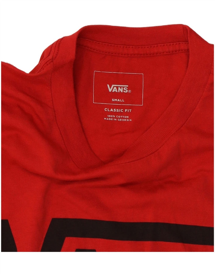 VANS Herre Classic Fit Grafisk T-Shirt Top Lille Rød Bomuld