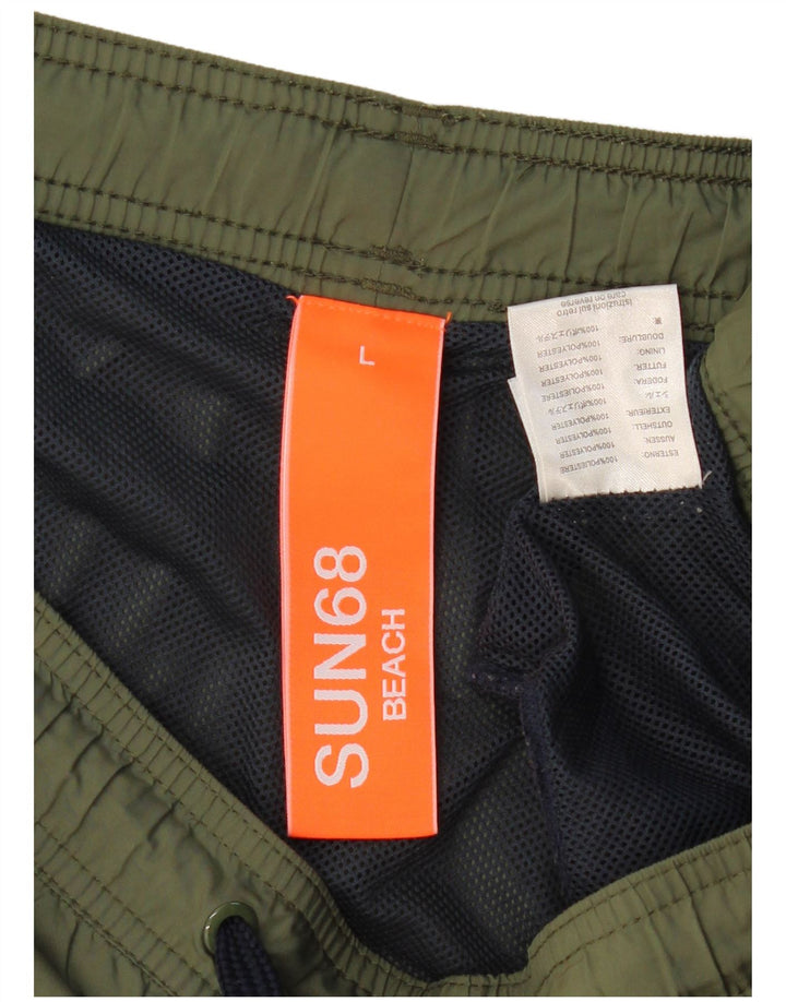 SUN68 Badeshorts til mænd Large Khaki Polyester