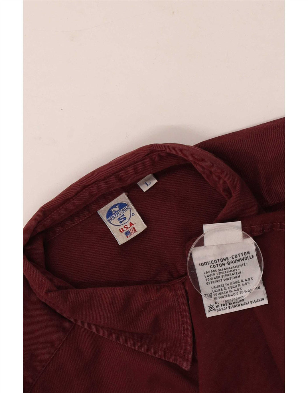North Sails Herreskjorte Large Burgundy Cotton