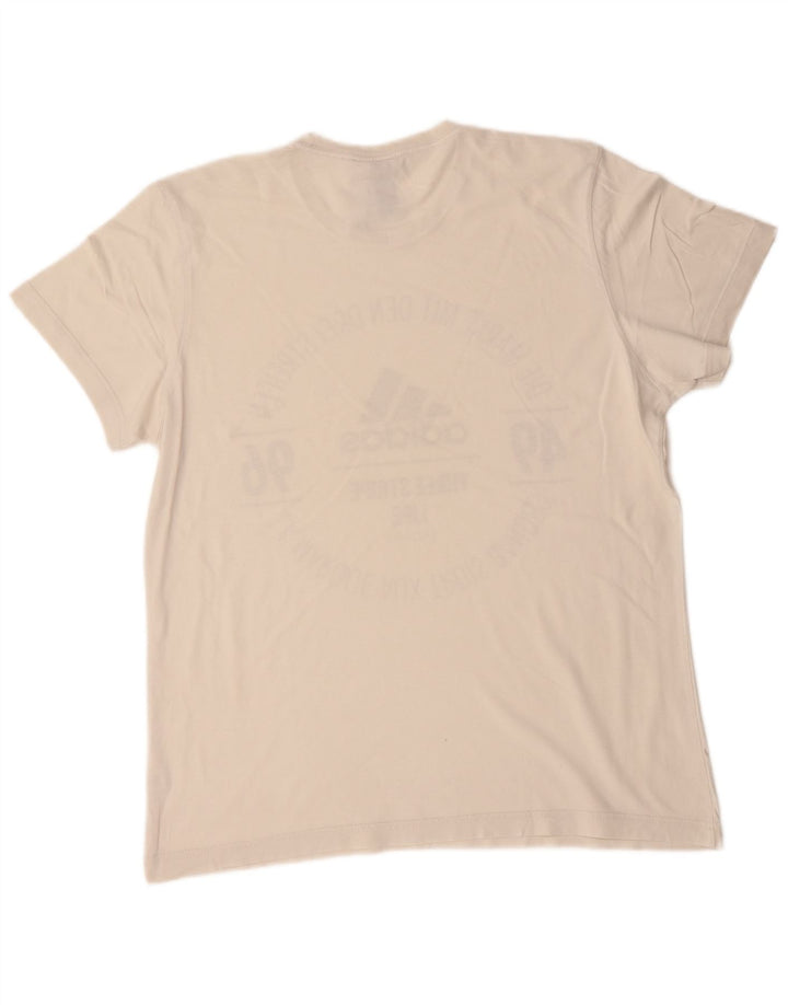 ADIDAS Grafisk T-shirt top til mænd Stor hvid bomuld