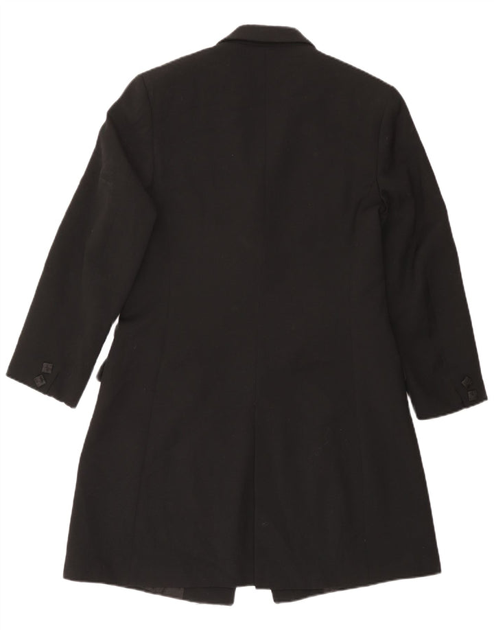 Vintage Dame Longline 4 Button Blazer Jacket UK 14 Medium Black