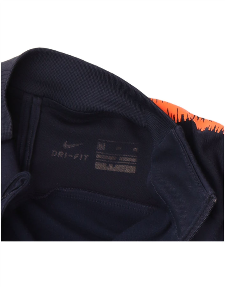 NIKE drenge grafisk sweater træningsdragt top 13-14 år marineblå farveblok