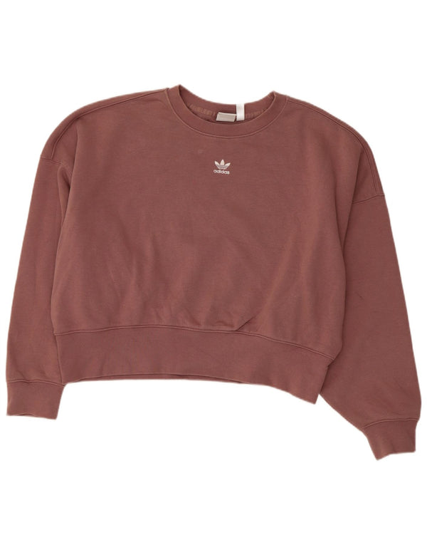 Adidas Womens Relaxed Fit Sweatshirt Jumper UK 10 Small Brown Bomuld