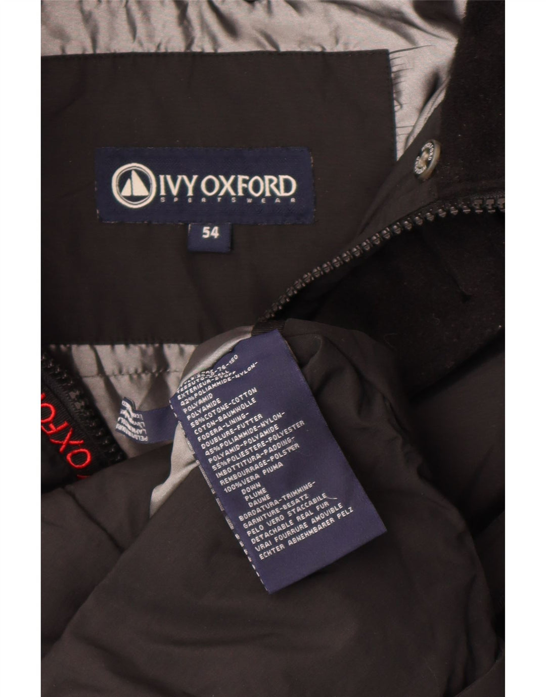 Ivy Oxford Herre hættepolstret jakke IT 54 2XL Sort Polyamid