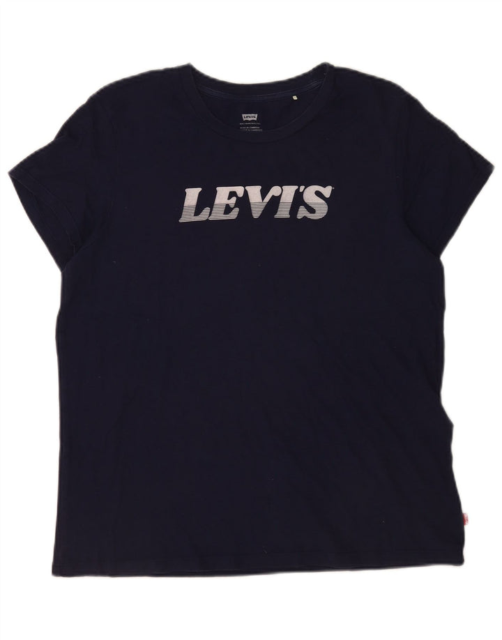 Levi's Herre grafisk T-shirt Top Stor marineblå bomuld