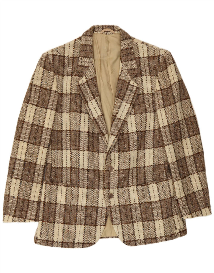 Cacharel Herre 2-knaps blazerjakke IT 52 XL Beige ternet uld