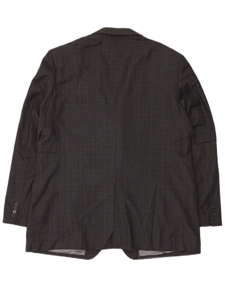 Marks & Spencer Herre lang 3-knaps blazerjakke UK 48 2XL Grå ternet