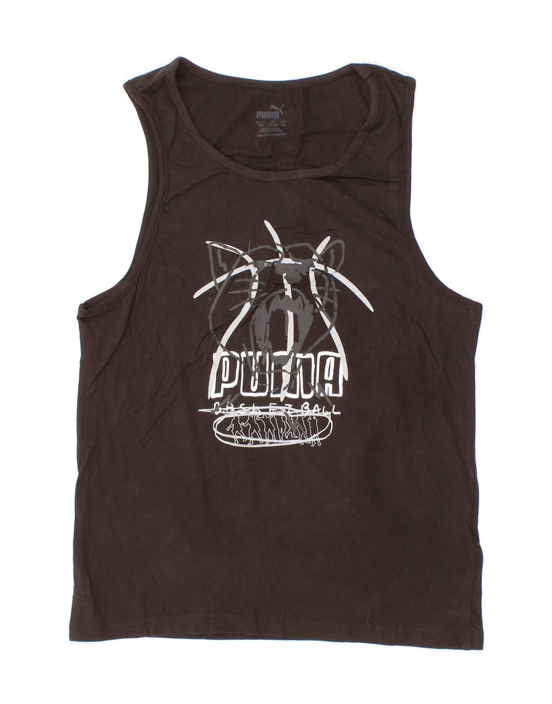 PUMA Boys Graphic Vest Top 11-12 Years Black Cotton Vintage Puma and Second-Hand Puma from Messina Hembry 