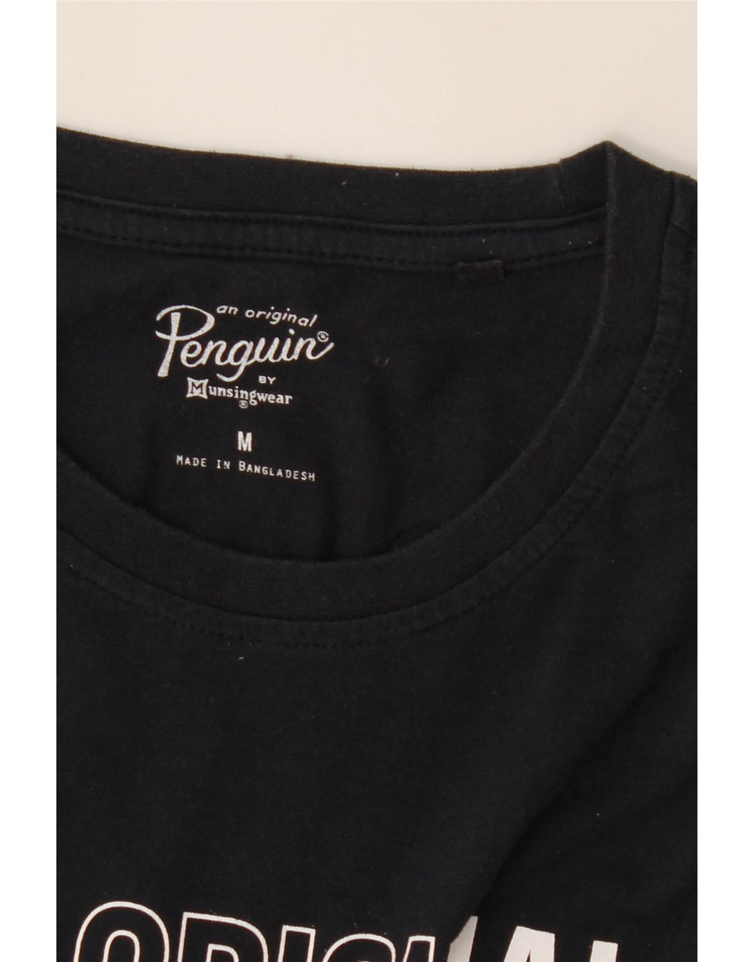 PENGUIN Mens Graphic T-Shirt Top Medium Black Cotton Vintage Penguin and Second-Hand Penguin from Messina Hembry 